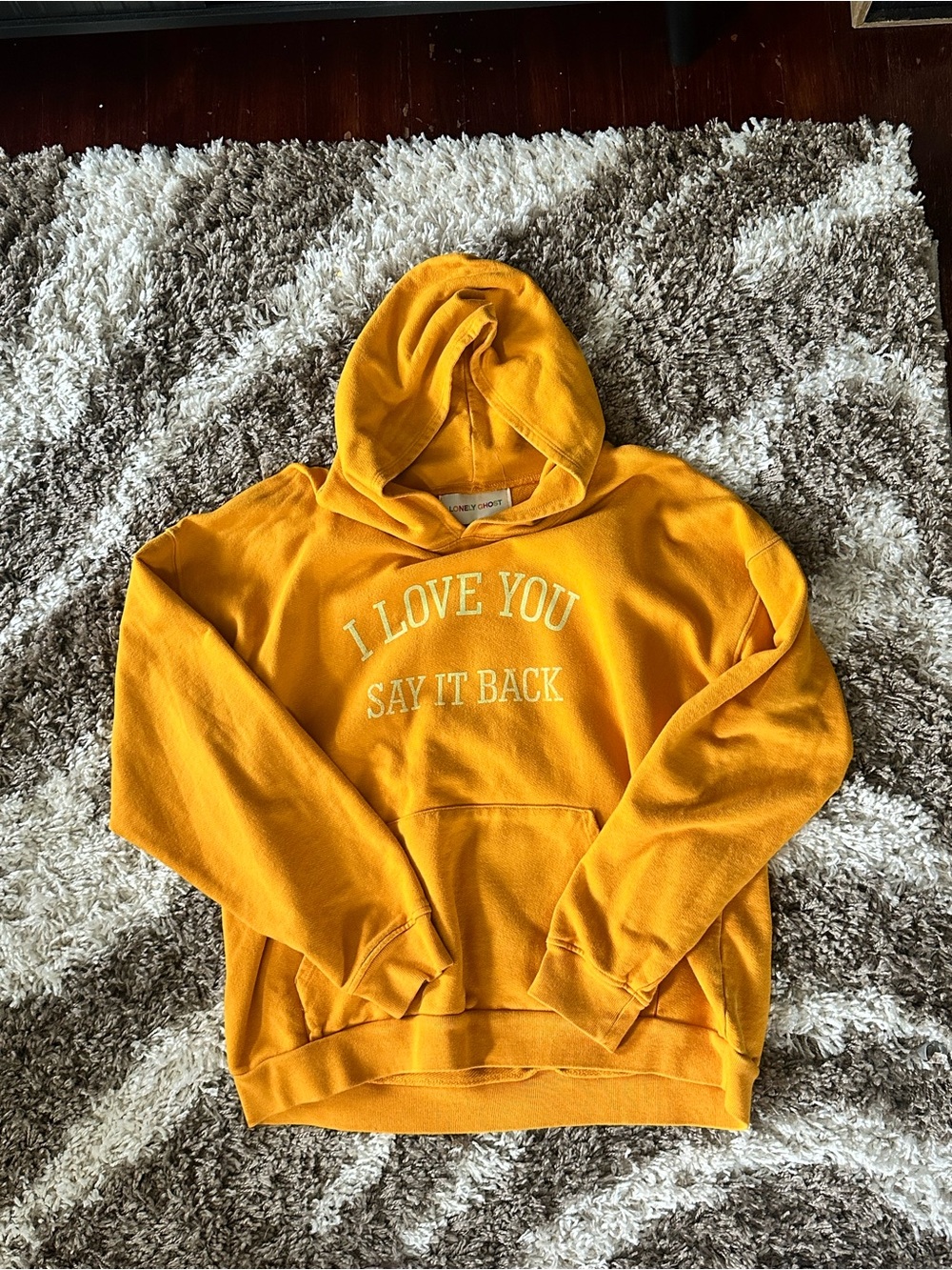 LONELY GHOST Mustard Yellow Graphic Hoodie